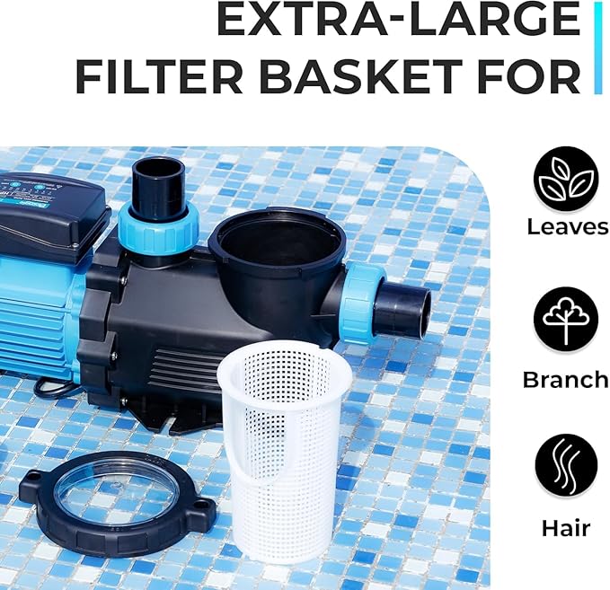 In/Above Ground Pool Pump, High Flow Powerful Self Priming Pool Pump with Timer,3 HP 8169 GPH 110V
