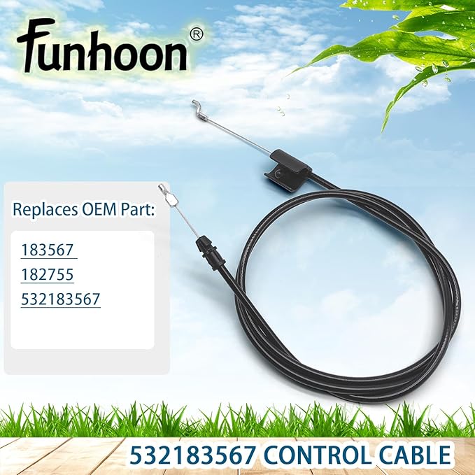 532183567 Engine Zone Control Cable for Craftsman Husqvarna Snapper Poulan Lawn Mowers 183567 Safety Control Cable Lawn Mower Control Cable Replacement 182755