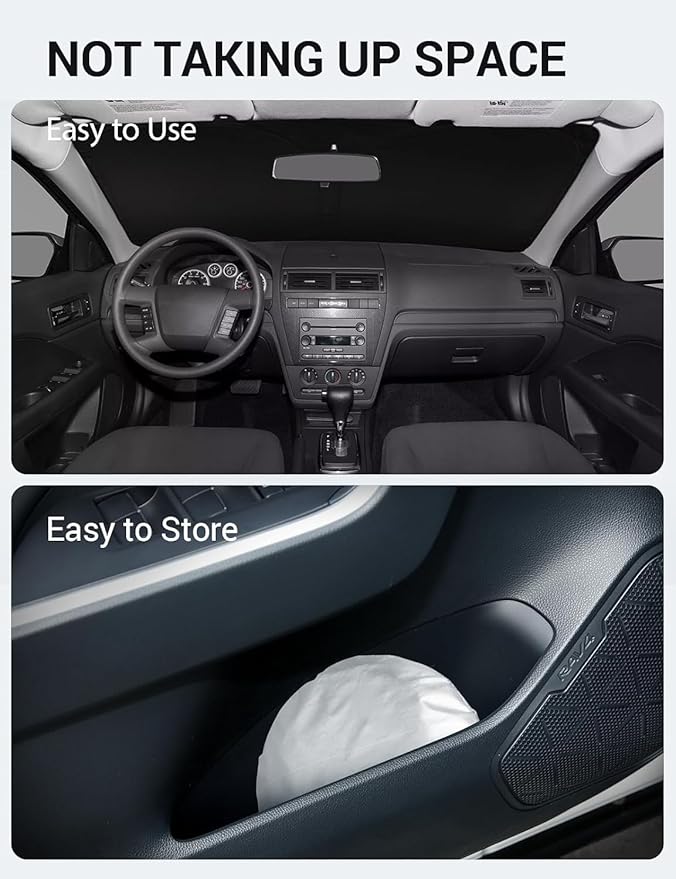 Proadsy 2025 Upgrade Windshield Sun Shade Custom Fit 2006-2012 Ford Fusion Front Window Sunshade Protector Foldable Sun Visor Blocks UV Rays Keep Car Cooler