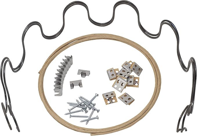 House2Home 31" Couch Spring Repair Kit to Fix Sofa Support for Sagging Cushions - Includes 2pk of Springs, Upholstery Spring Clips, Seat Spring Stay Wire, Screws, and Installation Instructions