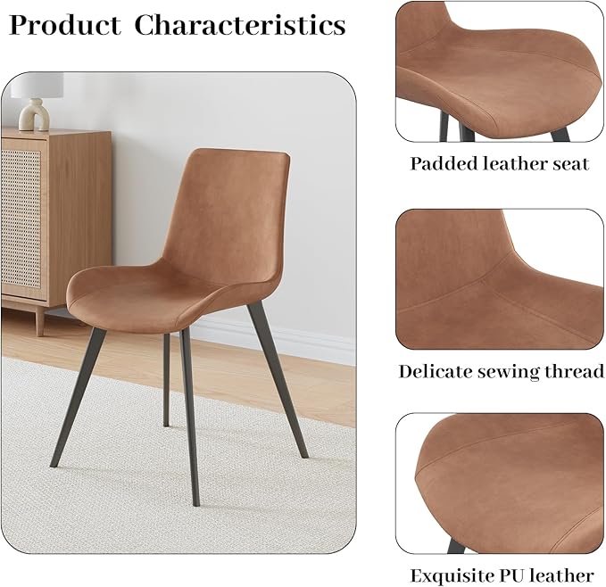 63" Dining Table Set for 6, MDF Board Kitchen Table Set with 6 PU Leather Dining Chairs, Mid-Century Kitchen and Dining Table Set of 7, Saving Space