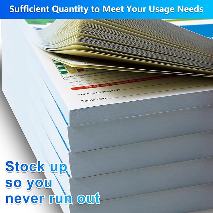 200 Sets Multi-Point Automotive/Vehicle Inspection Report Forms 2-ply Carbonless for Any Make of Vehicle, Inspection Checklist, DOT Compliant, 8-1/2 x 11-3/4”