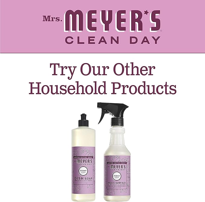 MRS. MEYER'S CLEAN DAY Liquid Dish Soap, Biodegradable Formula, Peony, 16 fl. oz - Pack of 6
