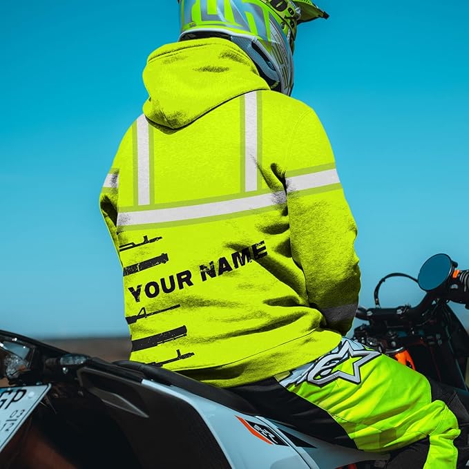 Color US Flag High Visibility Hoodie for Men Women Reflective Tapes Safety Workwear for Worker Runner Patriotic