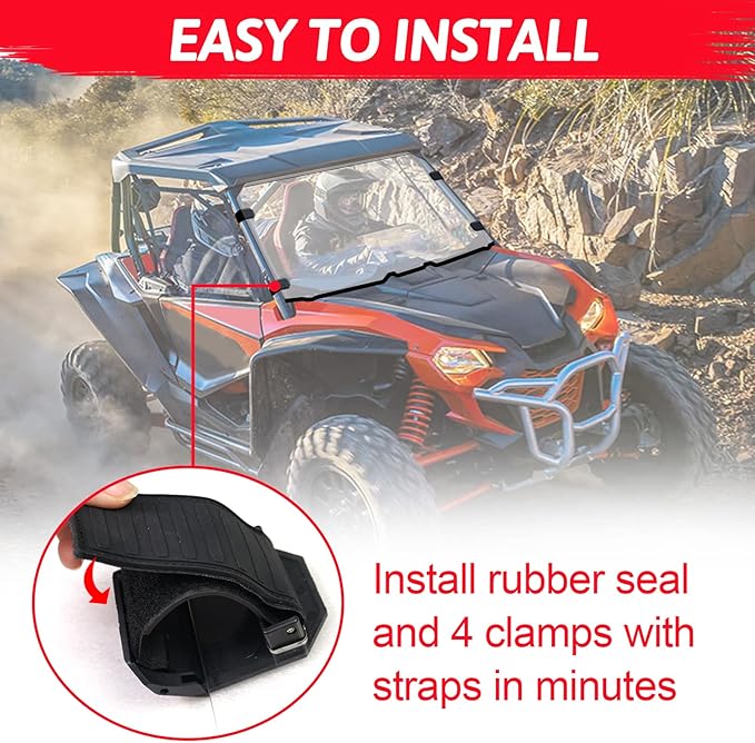 StarknightMT Talon 1000 Windshield (2019-2025), Scratch-Resistant Clear PC Front Windscreen Compatible with Talon 1000X/1000R/1000X4 UTV Accessories