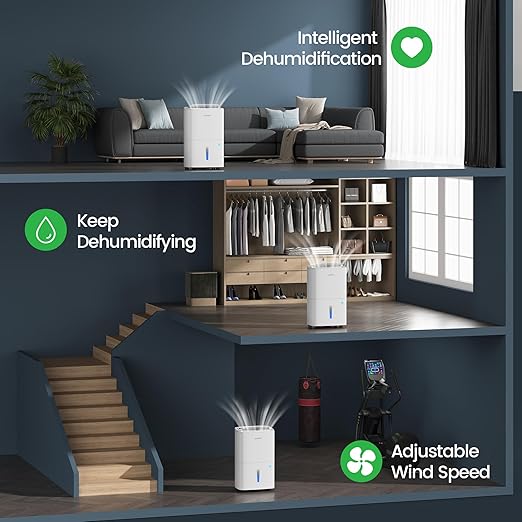 Waykar 120 Pints 2025 Energy Star Home Dehumidifier for Spaces up to 6,000 Sq. Ft at Home, in Basements and Large Rooms with Drain Hose, Handle, Auto Defrost and Self-Drying.