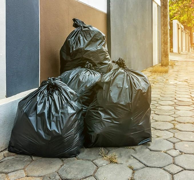 Tasker 95-96 Gallon Trash Bags Heavy Duty (Mega-Value 50/Bags w/Ties) 95-100 Gallon Trash Bags│Black Heavy Duty Trash Bag │Extra Large Garbage Bags