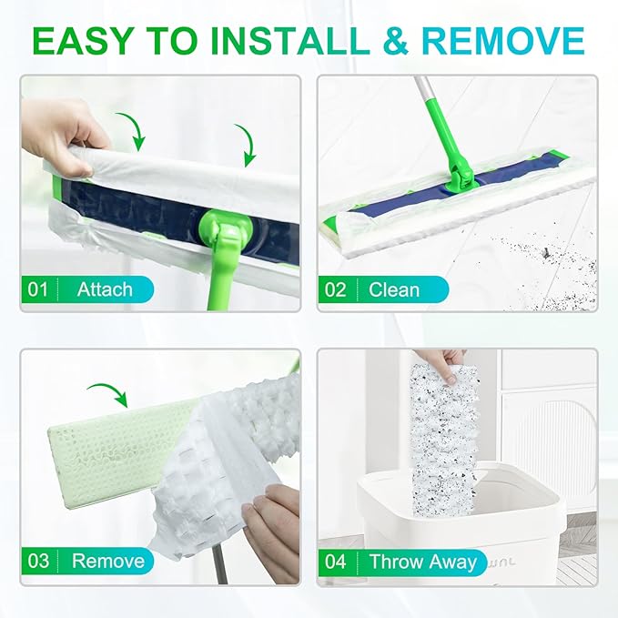 40 Count XL Heavy-Duty Dry+Wet Mop Cloths Kit for Swiffer Sweeper XL - Disposable XL Wet Pad Refills - Multi-Surface Pads Kit Includes 30 Dry Sweeping Cloths & 10 Wet Mopping Pads for Floor Cleaning