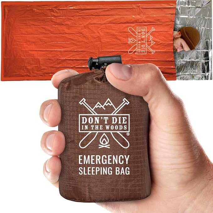 Don’t Die in The Woods - Survival Bivy - Emergency Sleeping Bag with Hood - Made with Extra-Thick Space Blanket Thermal Mylar
