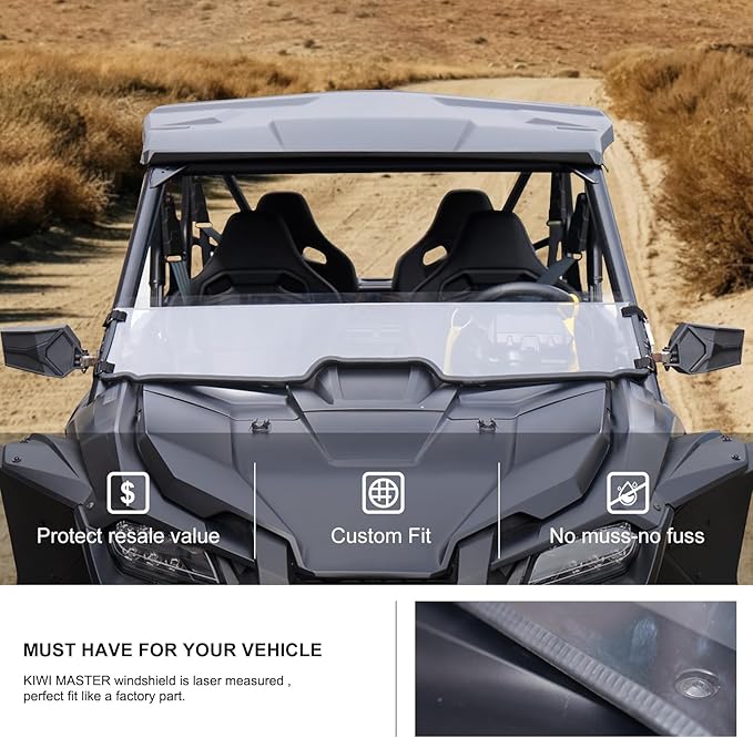 KIWI MASTER Hard Coat Poly Half Windshield for 2019-2024 Honda Talon 1000R 1000X 1000X4 1000R4 Accessories Heavy Duty Polycarbonate Scratch Resistant