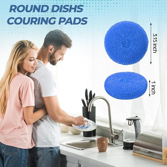 Honeydak 200 Pcs 3.15 Inch Plastic Dish Scrubbers for Dishes Pot Round Scrubber Scouring Pad Non-Scratch Polypropylene Cleaning Balls for Dishes, Pots, Aquarium Crafts, 9 Assorted Colors