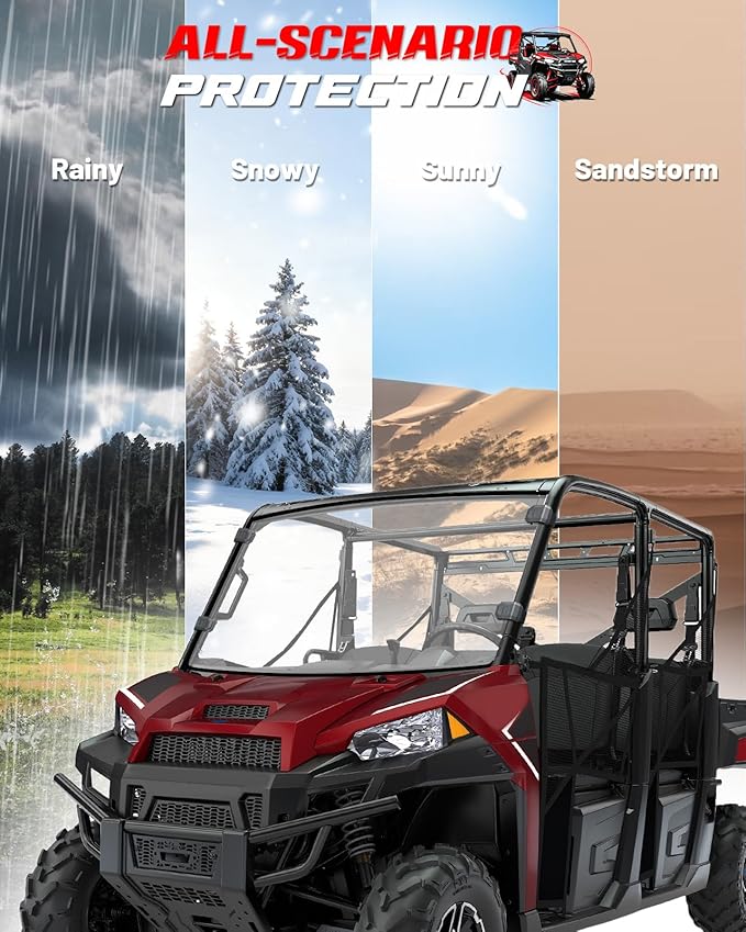 StarknightMT Ranger XP 1000 Windshield, Ranger Front Full Windshield Compatible with Polaris Ranger XP 1000 2017-2025, Ranger Crew XP 1000/ Diesel 2014-2025
