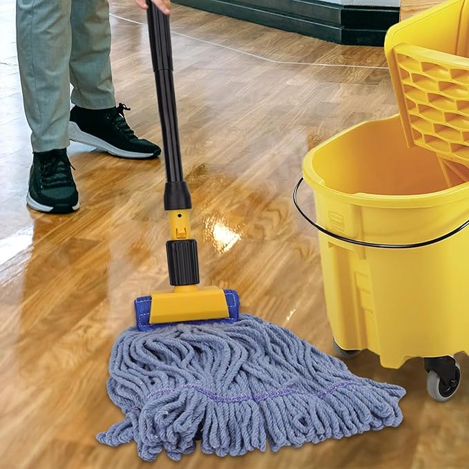 Commercial Heavy Duty Mop Heads Replacement for Rubbermaid: 6 Packs Industrial Wet Mop Head for Floor Cleaning - Cotton Commercial Products Wet Refills