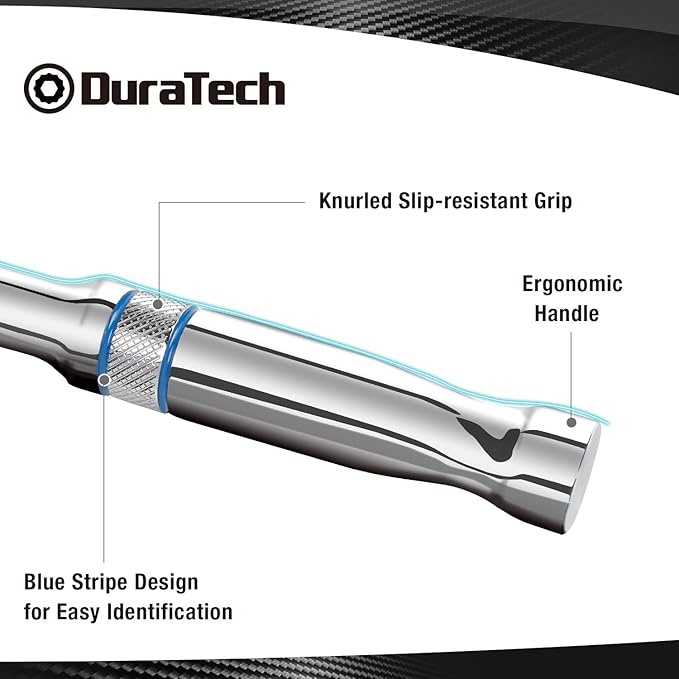 DURATECH 3-Piece Drive Ratchet, 1/4", 3/8", 1/2" 90-Tooth Quick-release Ratchet Wrench, Reversible, Chrome Alloy Made, Full Polished, Mens Stocking Stuffers Gifts for Men Gifts for Women Gifts for Dad