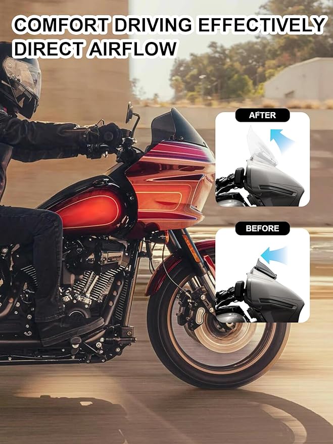 8" Wave Windshield, Windscreen Wind Splitter Compatible for Harley Davidson Street Glide FLHX 2024-2025, CVO Street Glide FLHXSE 2023-25, FLHXU 2025, Clear