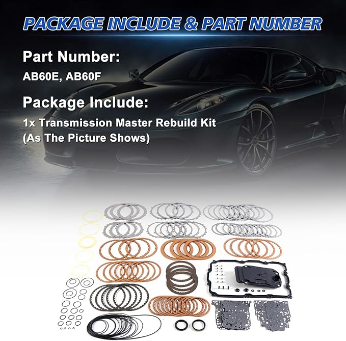 AB60E AB60F Transmission Master Rebuild Kit with Oil Filter Fits for 2007-2011 Tundra/2008-2011 Sequoia 5.7L AB60E Car Aftermarket Parts
