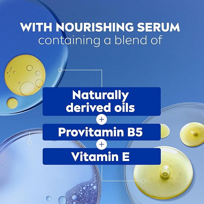 NIVEA Refreshing Basil and White Tea Body Wash with Nourishing Serum, Scented Body Wash for Women, Enriched with Provitamin B5 and Vitamin E, 20 Fl Oz Bottle