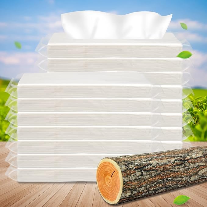 Car Tissue Refill, 12 Packs 600 Sheets, Disposable Soft Facial Tissues, Travel Size Pack for Car Visor Tissue Holder or Purse, 50 Sheets per Pack