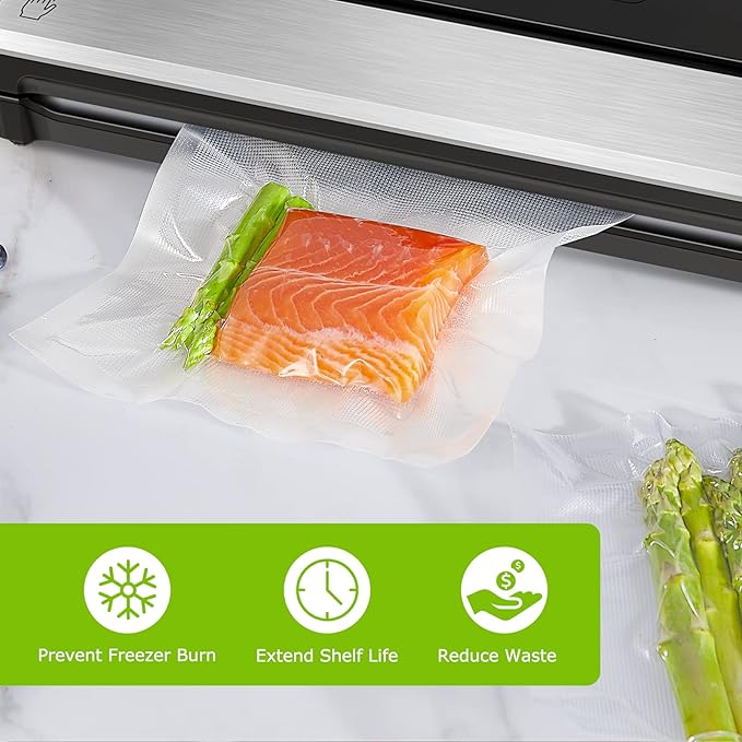 [2025 New] Bonsenkitchen 8” x 150’ Vacuum Sealer Bags Rolls with Cutter for Food Storage, Commercial Grade, BPA Free, Great for Meal Prep and Sous Vide Cooking