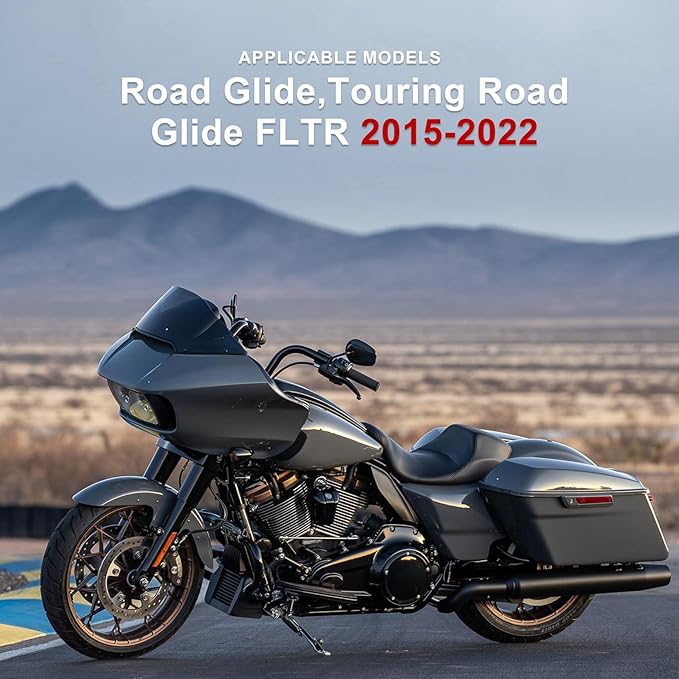 PSLER 8" Wave Windshield Wind Splitter - Road Glide Windshield Motorcycle Accessories for Touring Road Glide FLTR(Black)