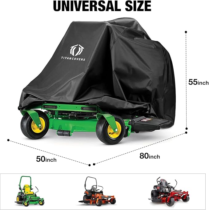 Zero Turn Mower Cover, Waterproof Heavy Duty 600D Polyester Oxford Lawnmower Cover, Universal Fit Covers for Zero-Turn Lawn Mower