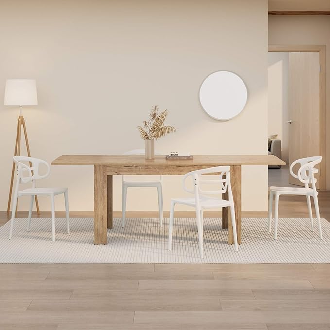 Mobili Fiver, Easy, Extendable Dining Table, 55,1(86,6) x35,4 in, Oak, for 6-8 People, Expandable Dining Table for Kitchen, Italian Furniture