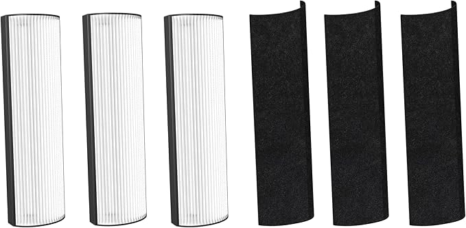 Nispira 2-in-1 True HEPA Replacement Filter PETWRFIL For Pure Enrichment PureZone Elite 4-IN-1 Tower Air Purifier PEAIRTWR (HEPA + 1-PreFilter, 3 PK)
