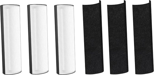 Nispira 2-in-1 True HEPA Replacement Filter PETWRFIL For Pure Enrichment PureZone Elite 4-IN-1 Tower Air Purifier PEAIRTWR (HEPA + 1-PreFilter, 3 PK)