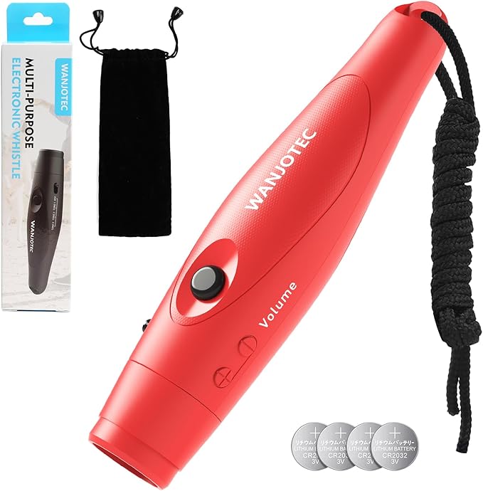 Electronic Whistle, Battery Operated Whistle Adjustable 3 Different Loud Whistle Sounds with Lanyard Handheld Whistles for Referees Coaches Teacher Training/Camping