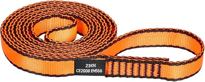 18MM Nylon Climbing Sling Runner - 23KN CE2008/EN566 Certified Outdoor Climbing Webbing for Rock Climbing, Rappelling, Mountaineering, Swing Gear, Outdoor Adventures & Emergency Anchoring