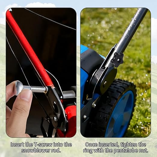 2 Pack Lawn Mower Handle Bolts for Toro, Five-Pointed Design Handle Bolt Knob with Screws & Washers Repair Kit Parts Replacement Accessories for Most Lawn Mowers Snow Blowers (Black)