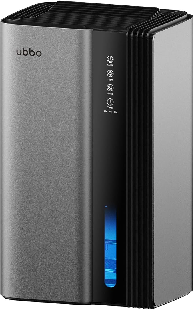 Dehumidifiers for Home, 850 sq.ft 95oz Dehumidifier with Drain Hose Timer Sleep Mode Auto-Off 7 Colors Light, Dehumidifier for Bedroom Bathroom Basements RV Grey