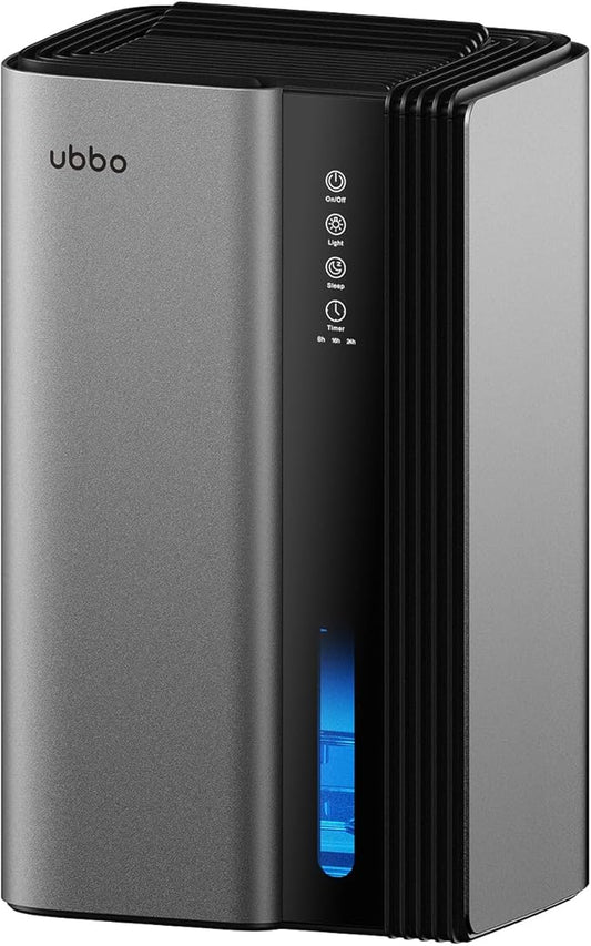 Dehumidifiers for Home, 850 sq.ft 95oz Dehumidifier with Drain Hose Timer Sleep Mode Auto-Off 7 Colors Light, Dehumidifier for Bedroom Bathroom Basements RV Grey