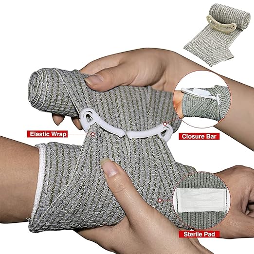 Bleeding Control Pack Feat Med Trauma Kit, Includes Vented Chest Seal, Israeli Bandage, Compressed Gauze, Adhesive Wound Dressing, Emergency Blanket, Bandages, Shears (7 Items)