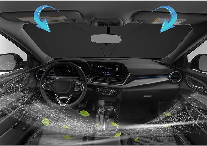 SKTU 2024 2025 2026 Chevy Trax Front Windshield Sunshade for 2024 2025 2026 Chevrolet Trax Windshield Sun Shade Foldable for Blocks UV Rays and Blocks Heat and Sun Keeps Vehicle Cool