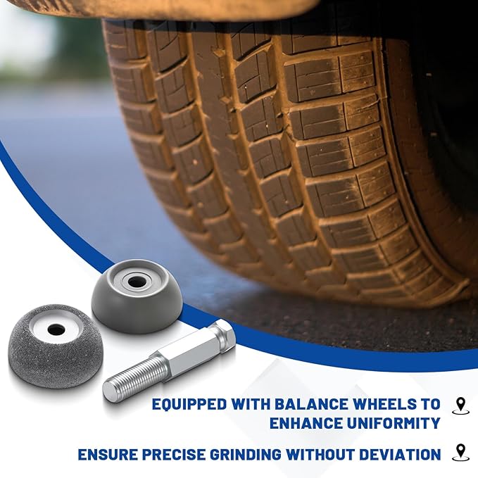 Moxweyeni 2 Set Buffing Wheel for Tire Repair Tire Buffer Tool, 2" Diameter with 3/8" Bore, Include Hexagon Adapter and Balance Wheel, Grinding Head Tools for Safer Repairs