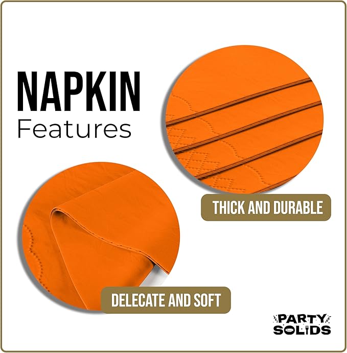 Orange Dinner Napkins Disposable 8" x 4" Folded - 40 Pcs 2 Ply Orange Napkins Disposable Paper Guest Towels for Bathrooms, Dinners, Everyday Parties & Party Supplies
