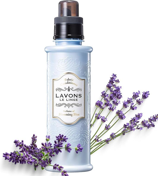 LAVONS Natural Fabric Conditioner for Sensitive Skin, Plant-Based Laundry Softener for Baby & Pet, Reduces Fabric Wrinkles, Long-Lasting Scent & Odor Control from Japan, BLUE BLOOMING, 20.3 Fl Oz