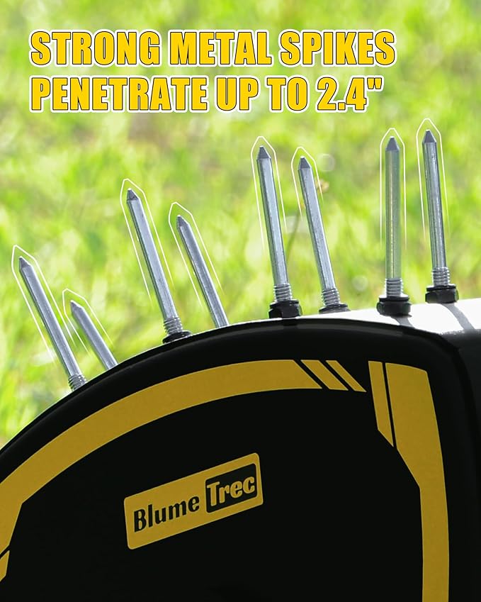 Patented Rolling Lawn Aerator, Heavy Duty Manual Push Tool with 30 Spikes for Soil Loosening, Spike Aeration Roller with Reuleaux Triangle Design for Garden Care, Revives Lawn Health, Save Labour