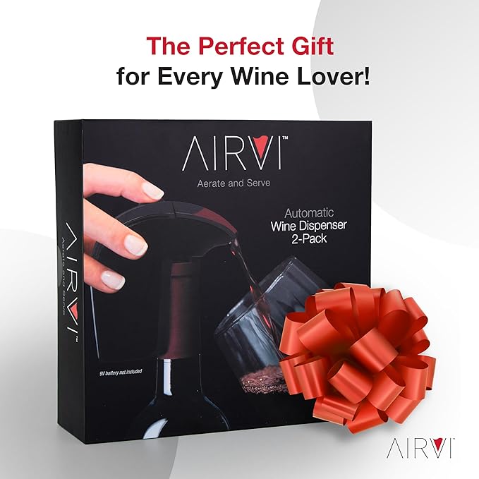 Automatic Wine Dispenser - Electric Aerator Pourer Spout and Decanter, Hands-Free, No-Spill, No-Drip – Enhances Aroma and Flavor – Premium Gifts, Accessories for Wine Lovers, Drinkers (2-Pack)