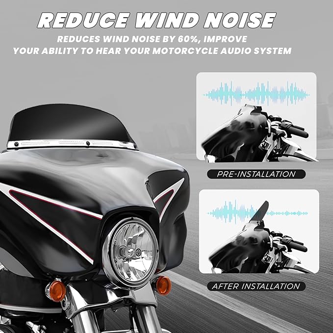 5" Windshield Windscreen Compatible for Harley Touring Electra Street Glide FLHX FLHT 1996-2013 (Black, 5")