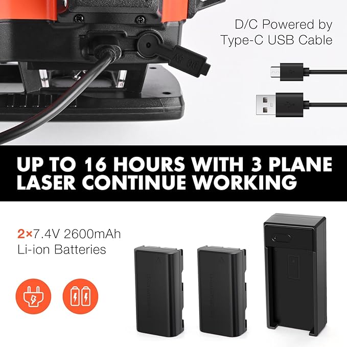 K4 4D Laser Level with Receiver and Tripod, Class Ⅱ