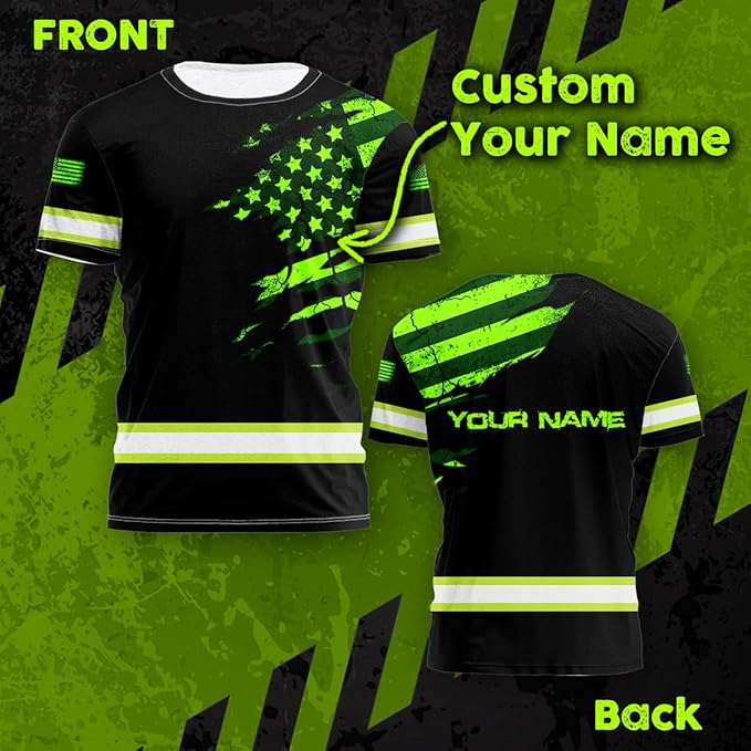Color US Flag High Visibility Hoodie for Men Women Reflective Tapes Safety Workwear for Worker Runner Patriotic