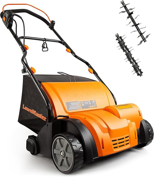 LawnMaster GV1314 Electric 15” 13 Amp Dethatcher and Scarifier