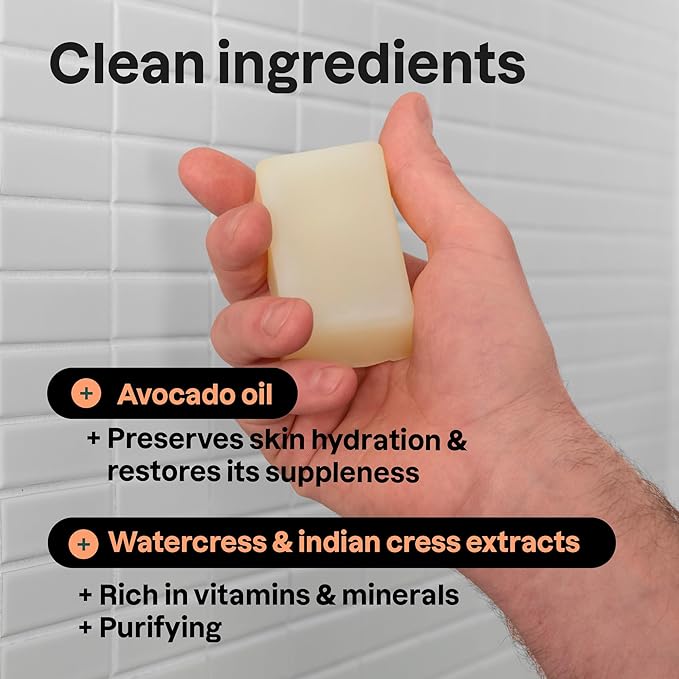 ATTITUDE Bar Soap Body Wash for Men, For Body and Hands, 99% Natural Origin Ingredients with Avocado Oil, EWG Verified, Patchouli & Bourbon, 4 Oz