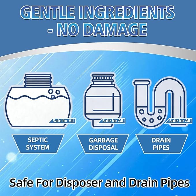 Garbage Disposal Cleaner and Deodorizer, Powerful Garbage Disposal Cleaner Tablets 50 Counts, 1 Year Supply For Kitchen Sink, Drain Clean, Home Cleaning Essentials
