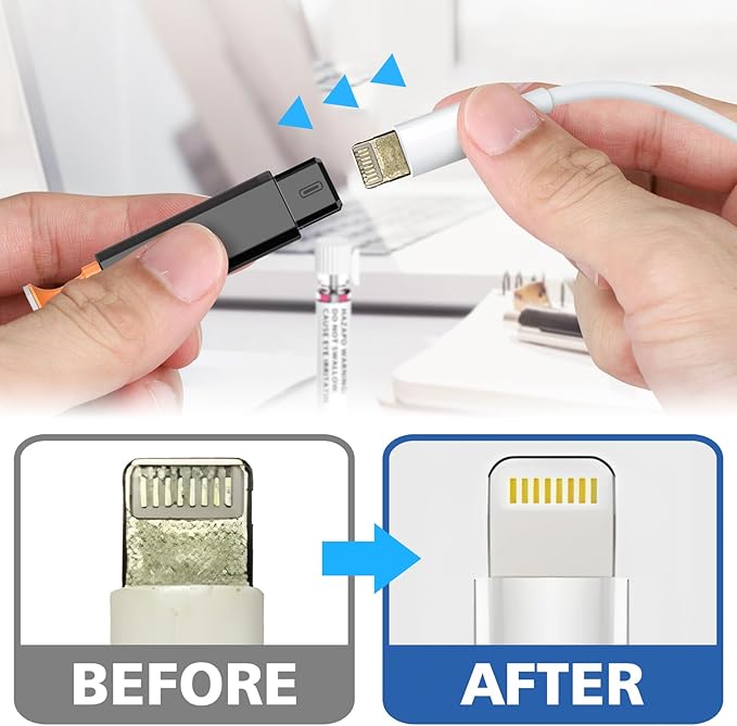 13-in-1 for iPhone Cleaning Kit Charging Port Cleaner, Phone Cleaner Repair Tool for Lightning Cable Connector Charger Speaker, iPad MacBook Samsung AirPods Pro & Charging Case, Safe for All Devices