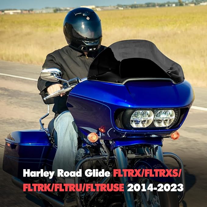 Black 13" Windshield for Harley Davidson Touring Road Glide CVO FLTRX/FLTRXS/FLTRK/FLTRU/FLTRUSE 2014-2022 Windscreen Air Deflector
