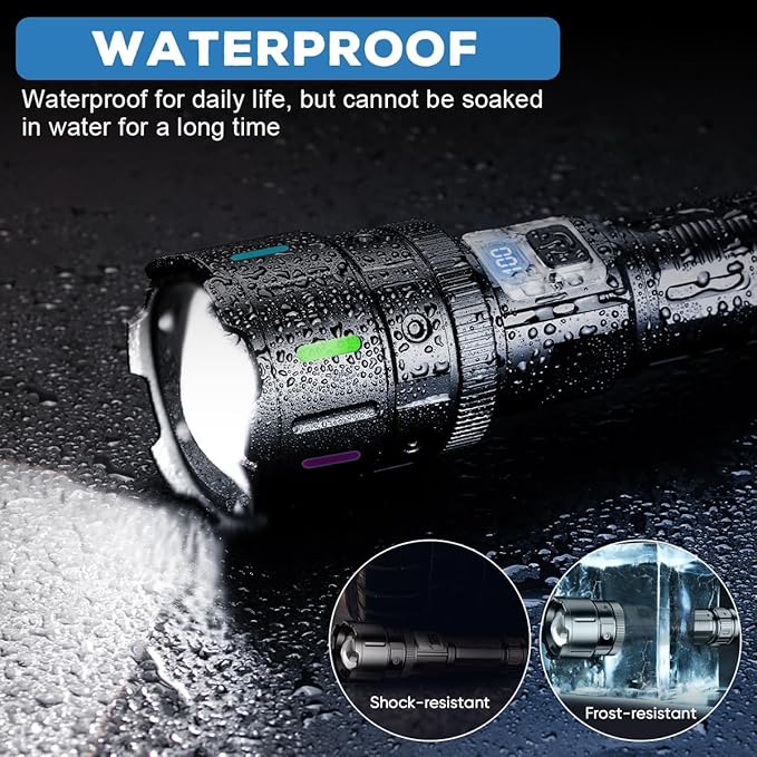 4 Pack High Lumens Rechargeable Flashlight - 30W Super Bright LED Torch, 5 Modes Long Range 3280ft Waterproof Powerful Flash Light for Home Camping Emergencies