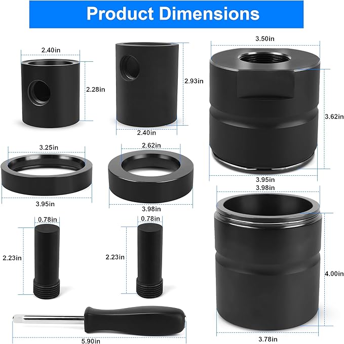 Pin and Bushing Adapter Service Kit 15030, to be Used with The Pin & Bushing Starter Kit for Heavy Duty Semi Trucks & Equipment, Adapter Tool for Removing Pins & Bushings